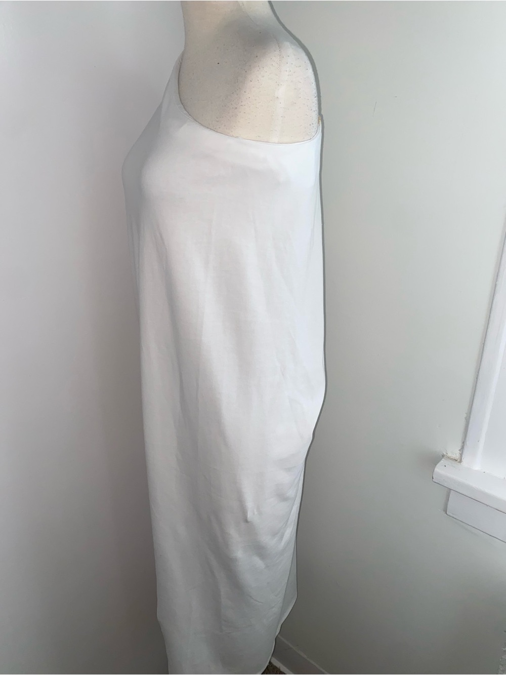 ZARA One-Shoulder White Asymmetric Long Top - Size S - NEW - Picture 5 of 8